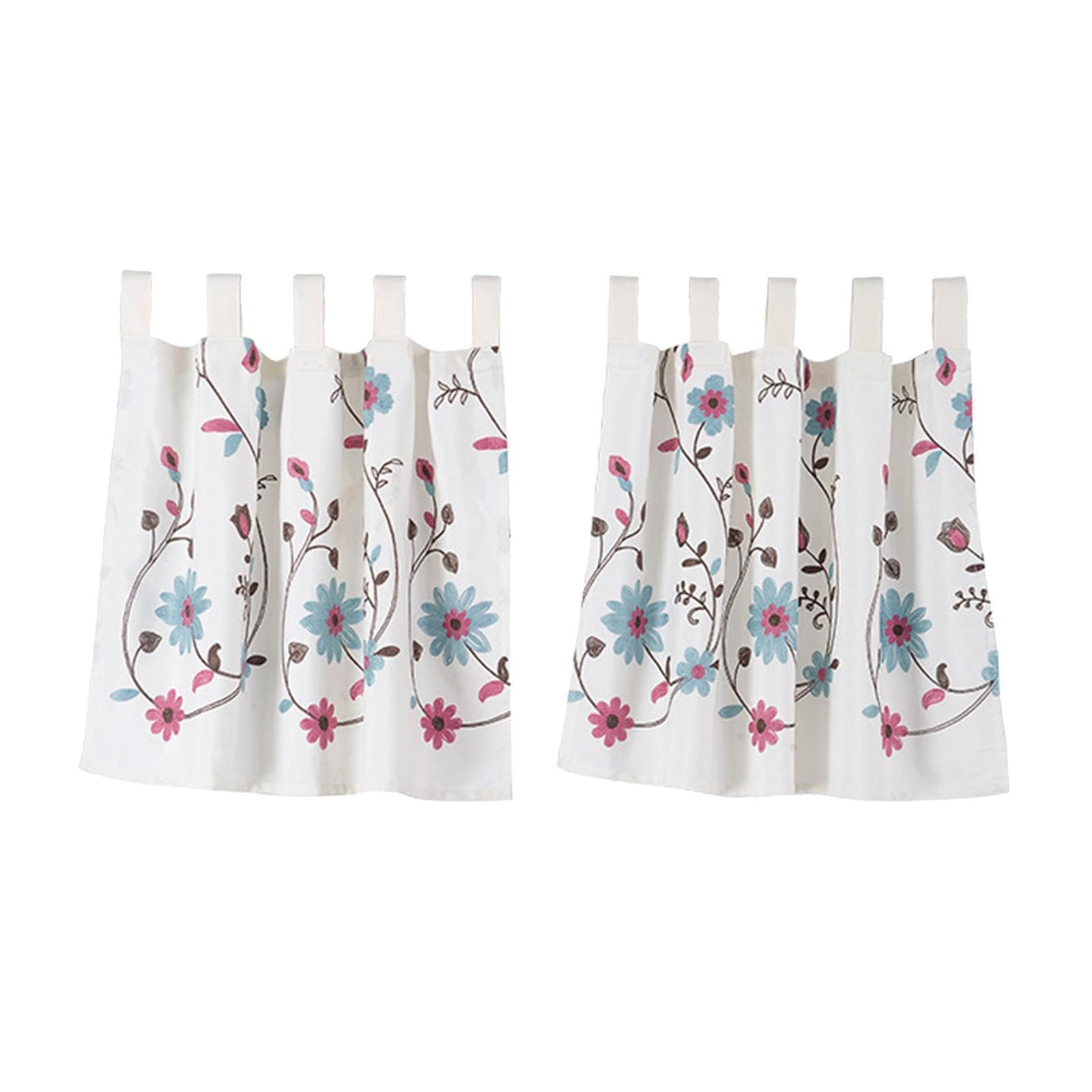 QIXCXAZ Easy Style Dinning Room Cafe Curtains Flower Pattern Skillful Decor Enhances Any Dining Experience Used To Cover Upper/Lower Part Of Window Or Used, Style C