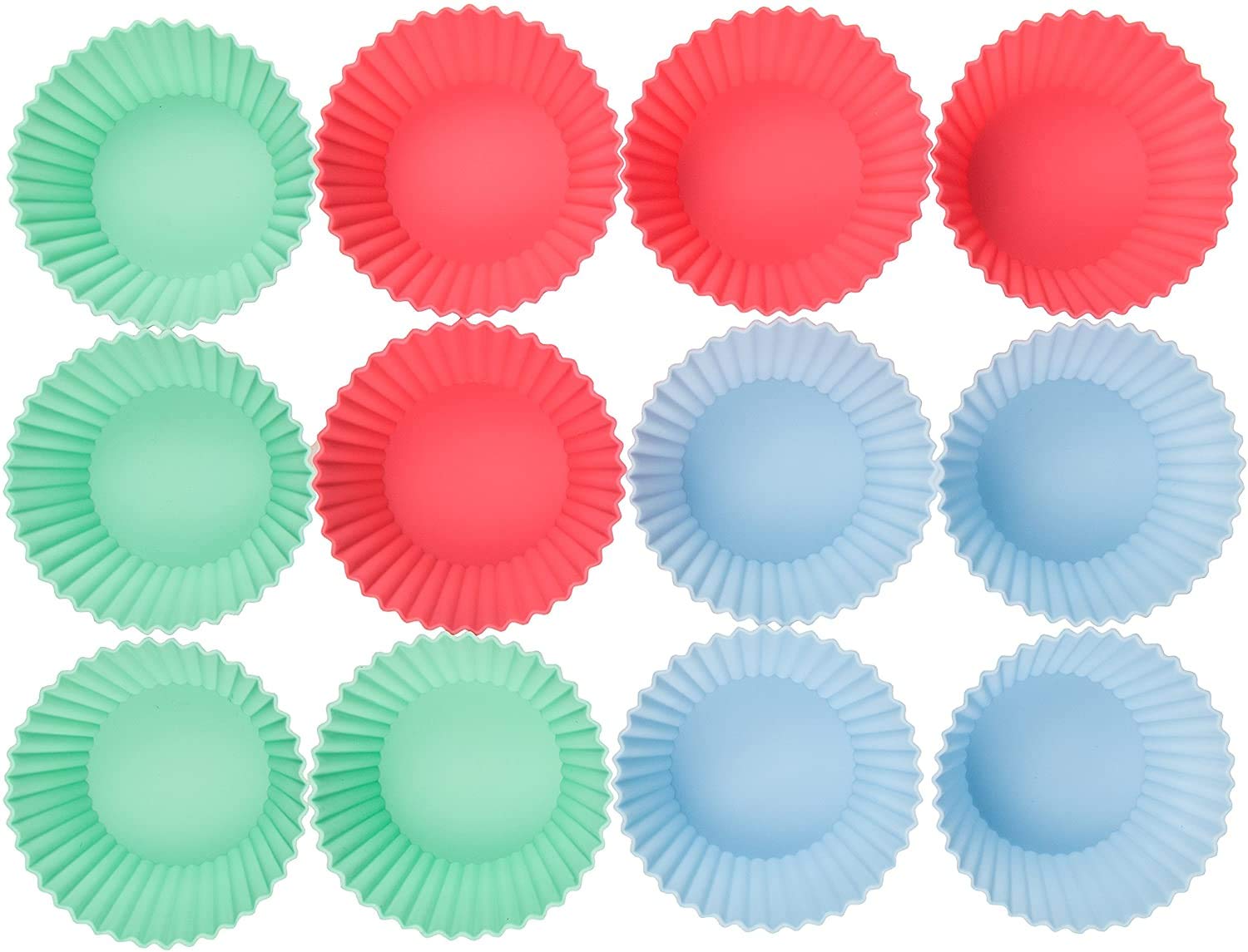 Lurch 83013 FlexiForm foremki do muffinek/foremki do muffinek, zestaw 12 sztuk, wykonane w 100% z platyny niezawierającej BPA, wymiary wewnętrzne 6,6 x 3,1 cm, pastelowa mieszanka