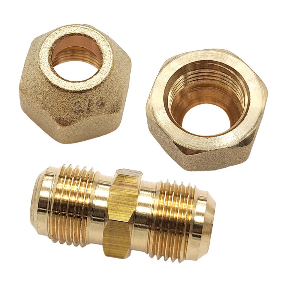 2Pcs Brass Pipe Extension Joint Connector for 1/4