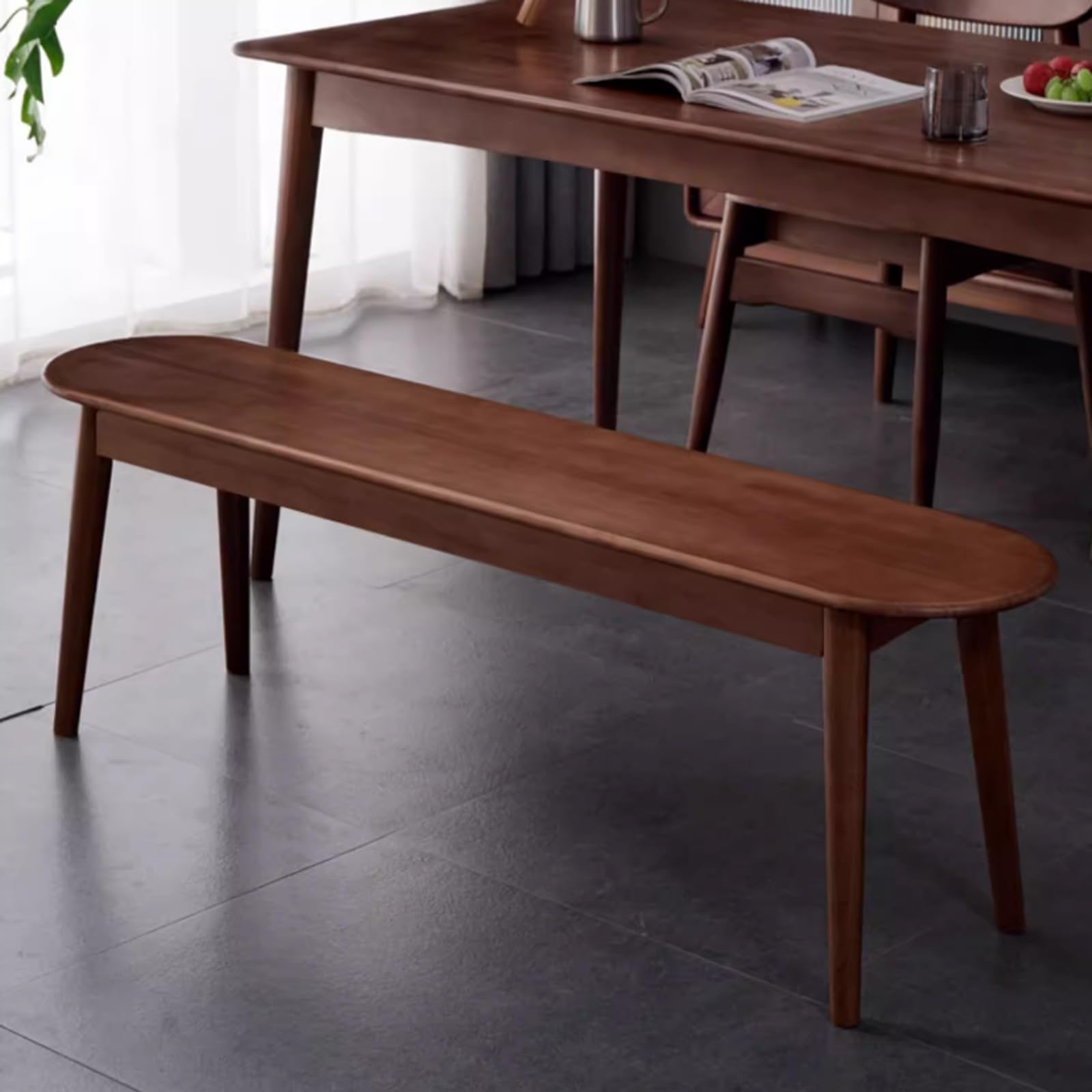 Rustykalna ławka wiejska z litego drewna - wąska długa ławka sosnowa z zaokrąglonymi krawędziami styl vintage makaron design do salonu i łóżka idealne rozwiązanie do siedzenia wewnątrz