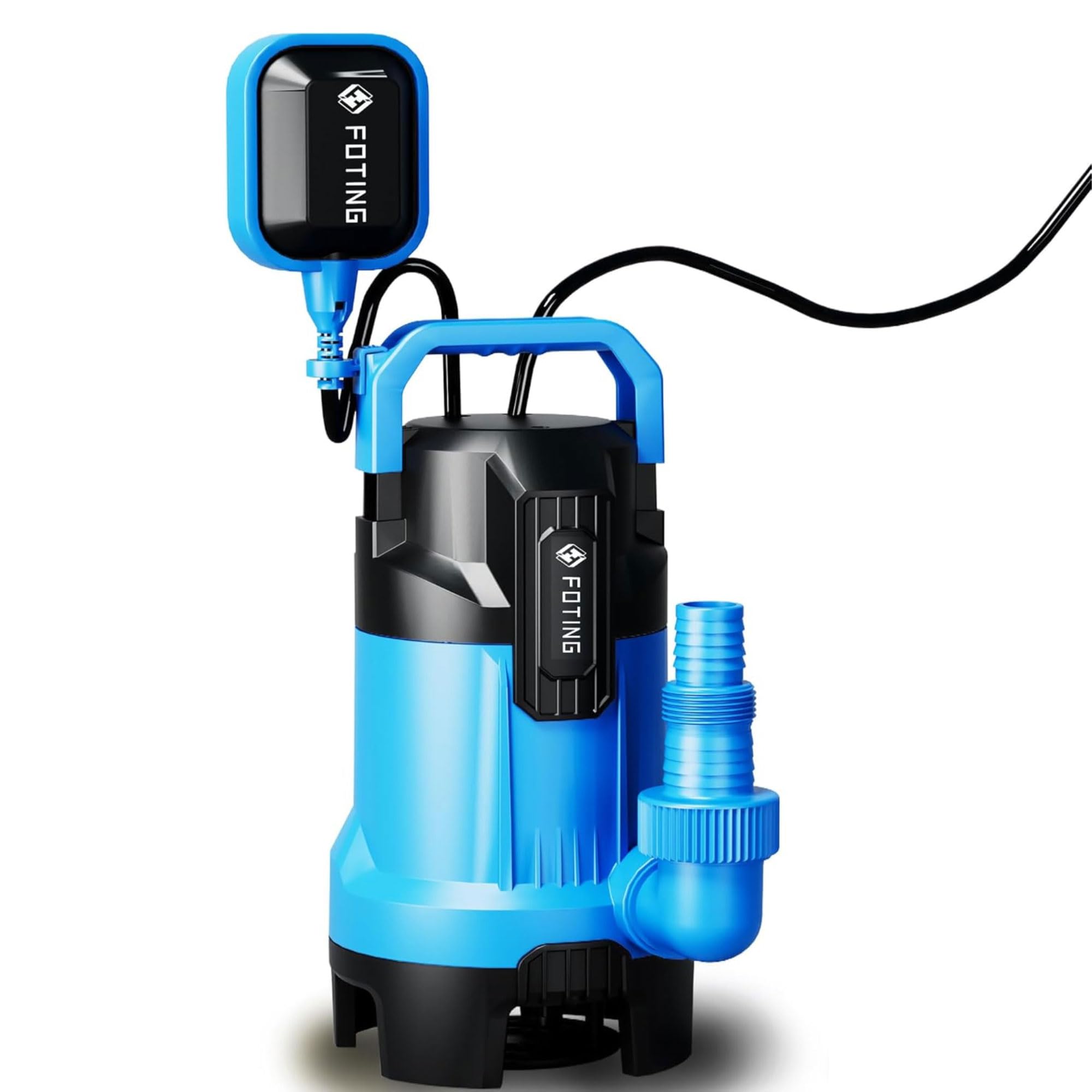 FOTING 2025Upgraded Automatic Sump Pump, 3/4HP 4300GPH Sweage Pump for Basement & Pool Draining, Submersible Water Pump with Float Switch, Sealed Thermoplastic for Puddle Pool Tub Pond