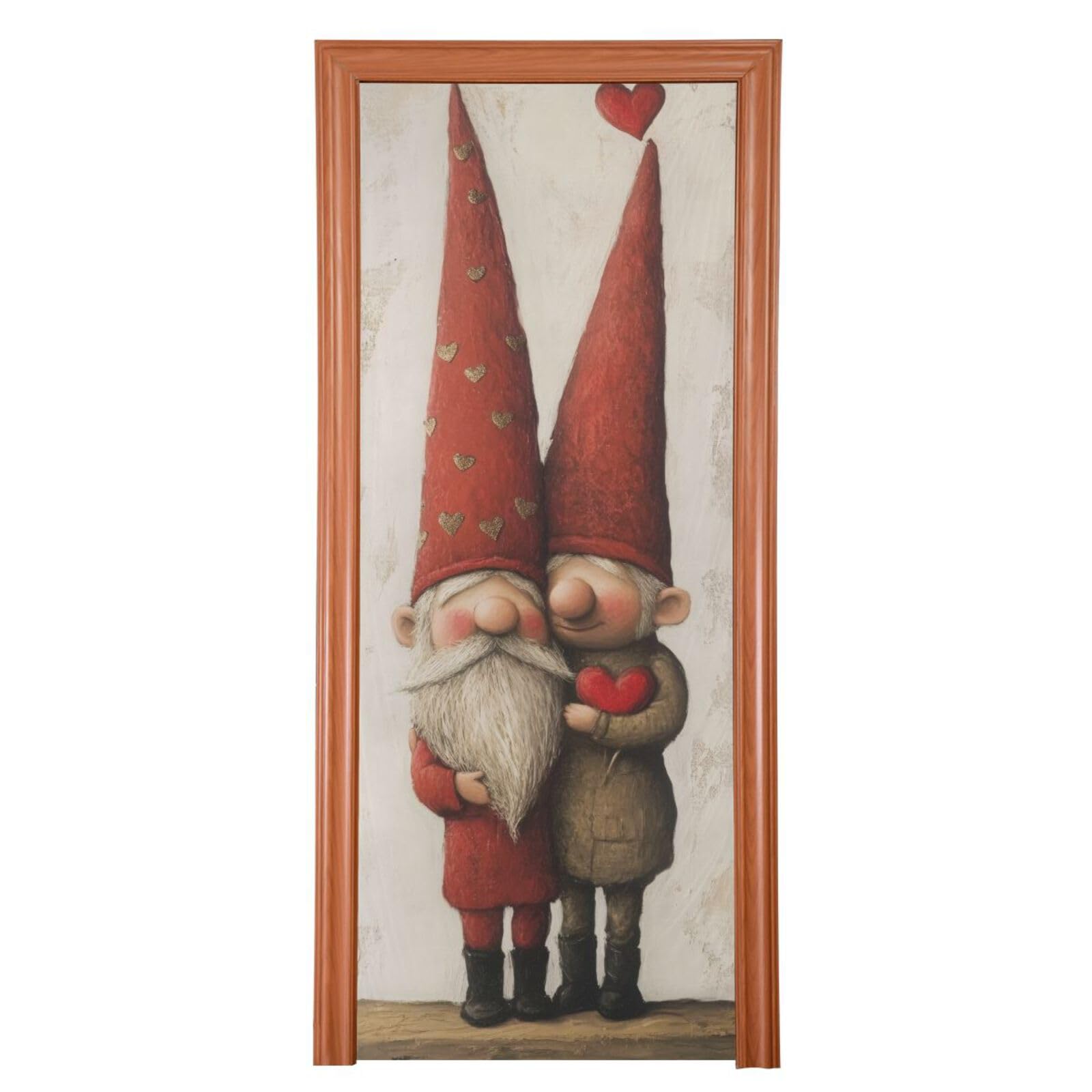 FLildon Valentine's Day Gnome Couple Door Cover Decoration, Party Accessory Porch Decor for Festive Ornament Room Door Covers 36 x 98 Inch