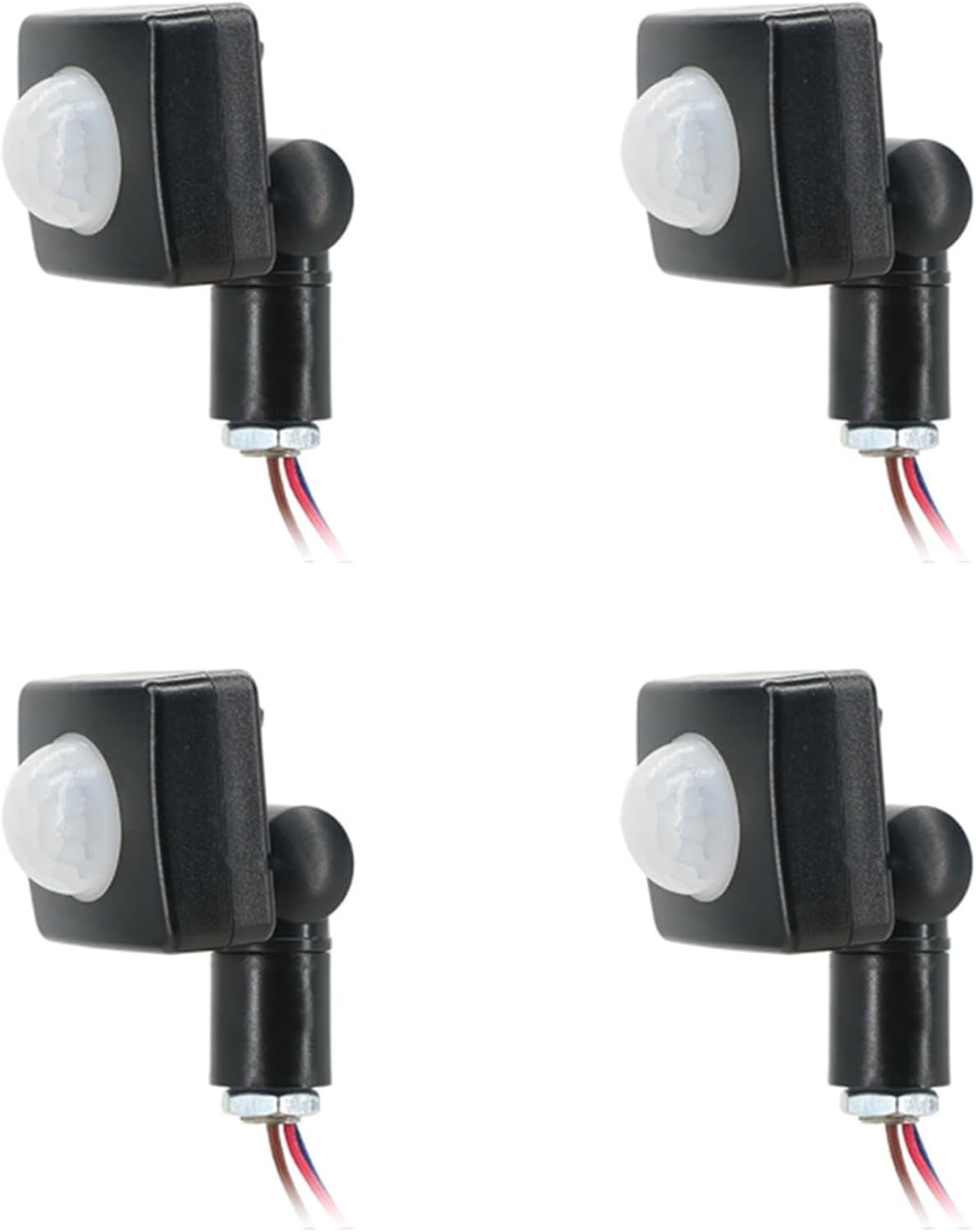 4x 220V Infrarood Bewegingssensor met Instelbare PIR-lichttimer – Zwart