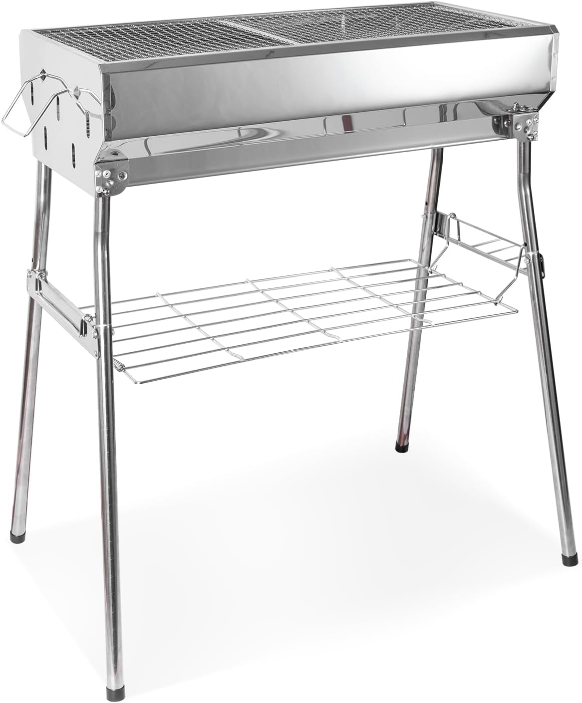 Ayiusideza portable charcoal grill: Foldable charcoal grill - stainless steel Outdoor Barbecue Grill, suitable for camping and backyard grilling (small)