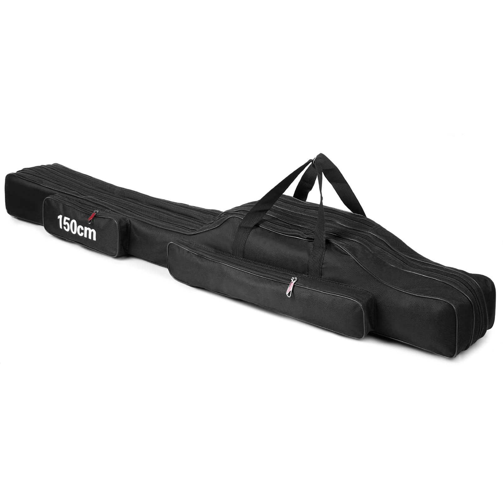 Sac de Transport Portable pour Canne à pêche Pliable à 3 Couches 150 cm, Noir, 150cm, Moderne