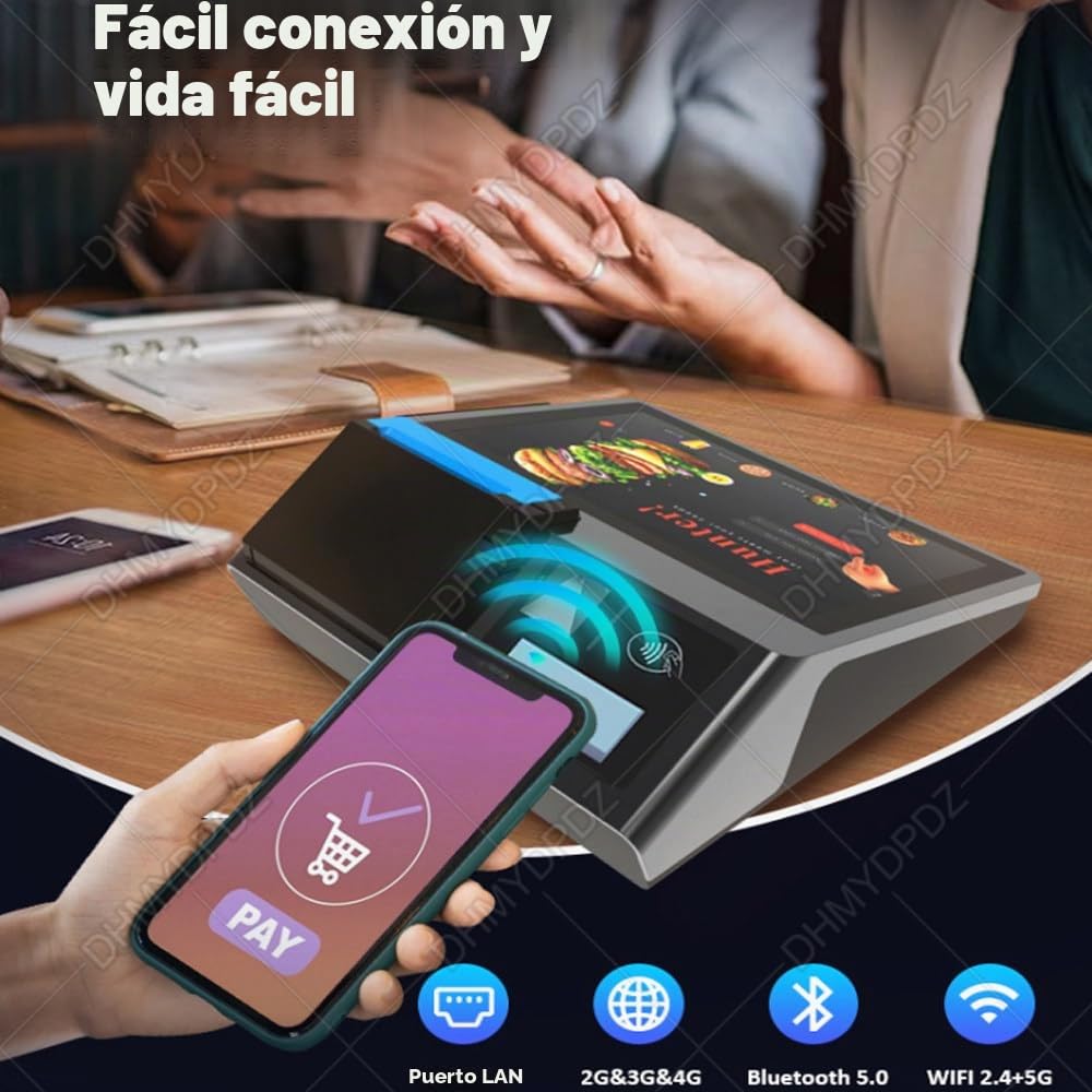 Solución Todo en Uno Definitiva: Terminal TPV con Pantalla Táctil 10.1 Pulgadas, Caja Registradora con Impresora, Personalizable como un Móvil, para Supermercados, Restaurantes y Oficinas