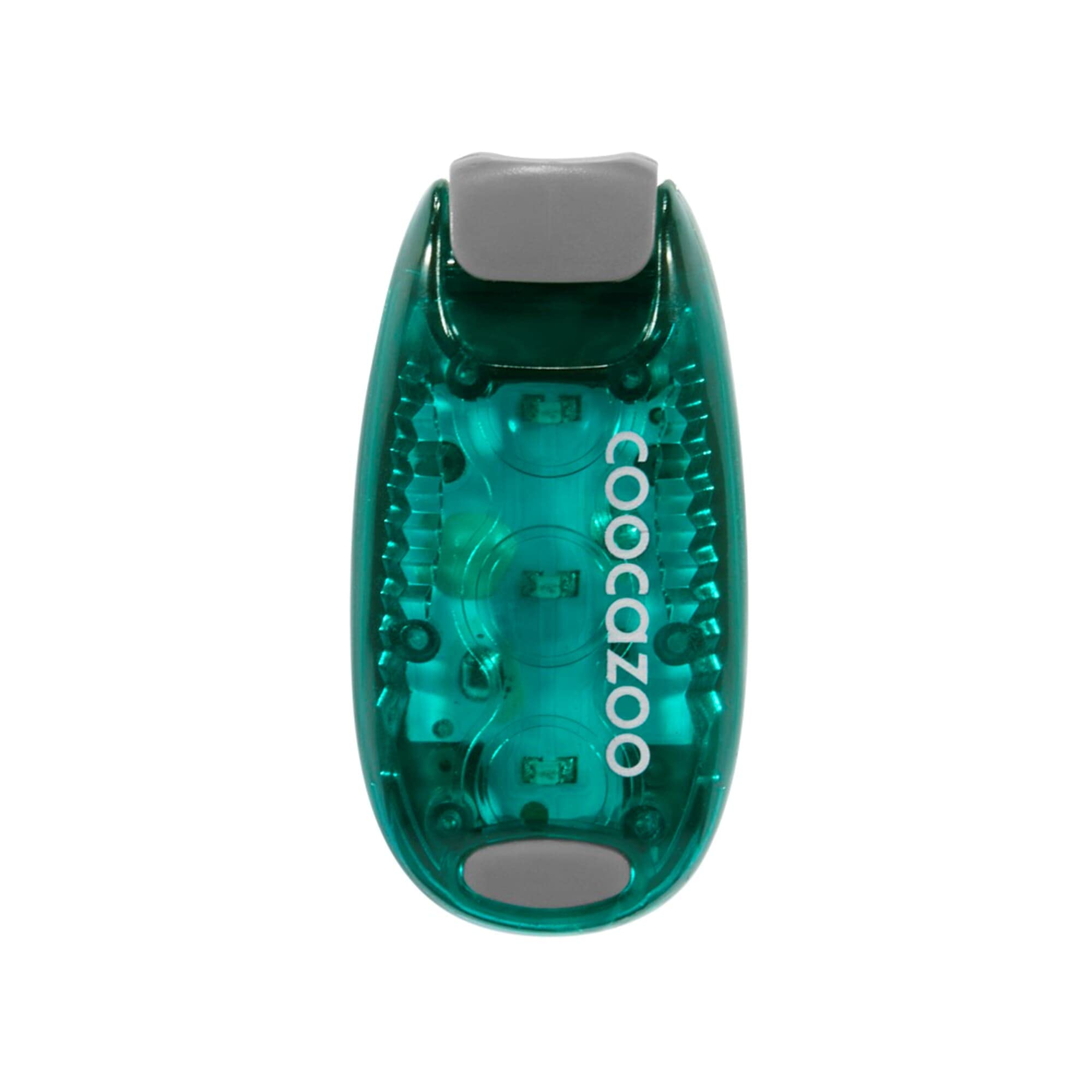 coocazoo LED-Sicherheitsklemmleuchte, Fresh Mint, schwarz-Mint, für Kinder, Schulranzen, Schulrucksäcke, mit Batterien (CR2032), Befestigung per Clip, 3-Modis