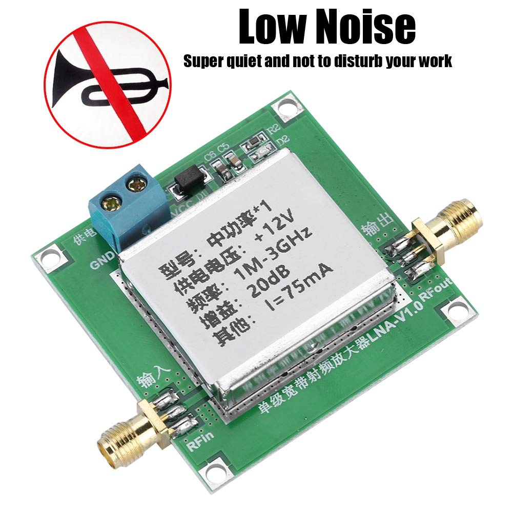 Modulo amplificatore a banda larga, LNA RF a basso rumore Modulo amplificatore a banda larga Il segnale rafforza 1-3000MHz 2.4GHz 20dB HF VHF/UH, design compatto per un facile trasporto