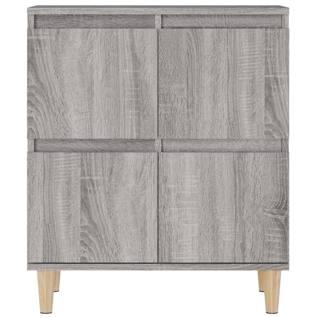 3-częściowy zestaw kredens szary Sonoma, 60 x 35 x 70 cm, materiał drewnopochodny, szafka do przechowywania do salonu, kuchni, korytarza, uniwersalna szafka do przechowywania, trwała