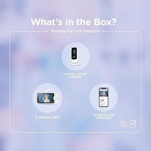 Miniatura 2 de Hubble Connected Nursery Pal Link Premium Smart Connected Monitor de bebé habilitado para Wi-Fi con gran visor de unidad de padres a color de 5