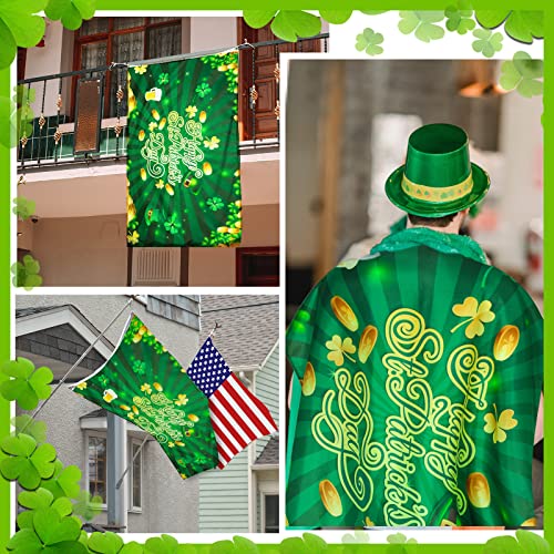 Happy St. Patrick's Day Flag 3 X 5 Ft Ireland Shamrock Flag Saint Patty's Day Banner Vivid Color And Polyester Double Stitched With Flag Grommets Outdoor Indoor Home Decor (Classic) #TOP3