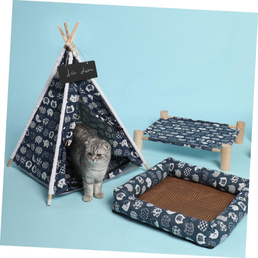 Alasum Tente pour Chien et Chat avec Coussin Amovible Tente en Toile Lavable Abri Confortable pour Animaux Espace Repos Intérieur et Extérieur Protection Contre la Lumière et Les