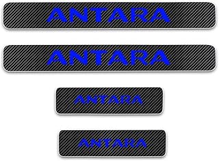 AEVEILS 4 Unids Fibra de Carbono Decoración para estribos de Coche para Opel Antara, Umbral de Puerta Pedal de Bienvenida Barra de Umbral de Desgaste Pegatinas Protector de Placa