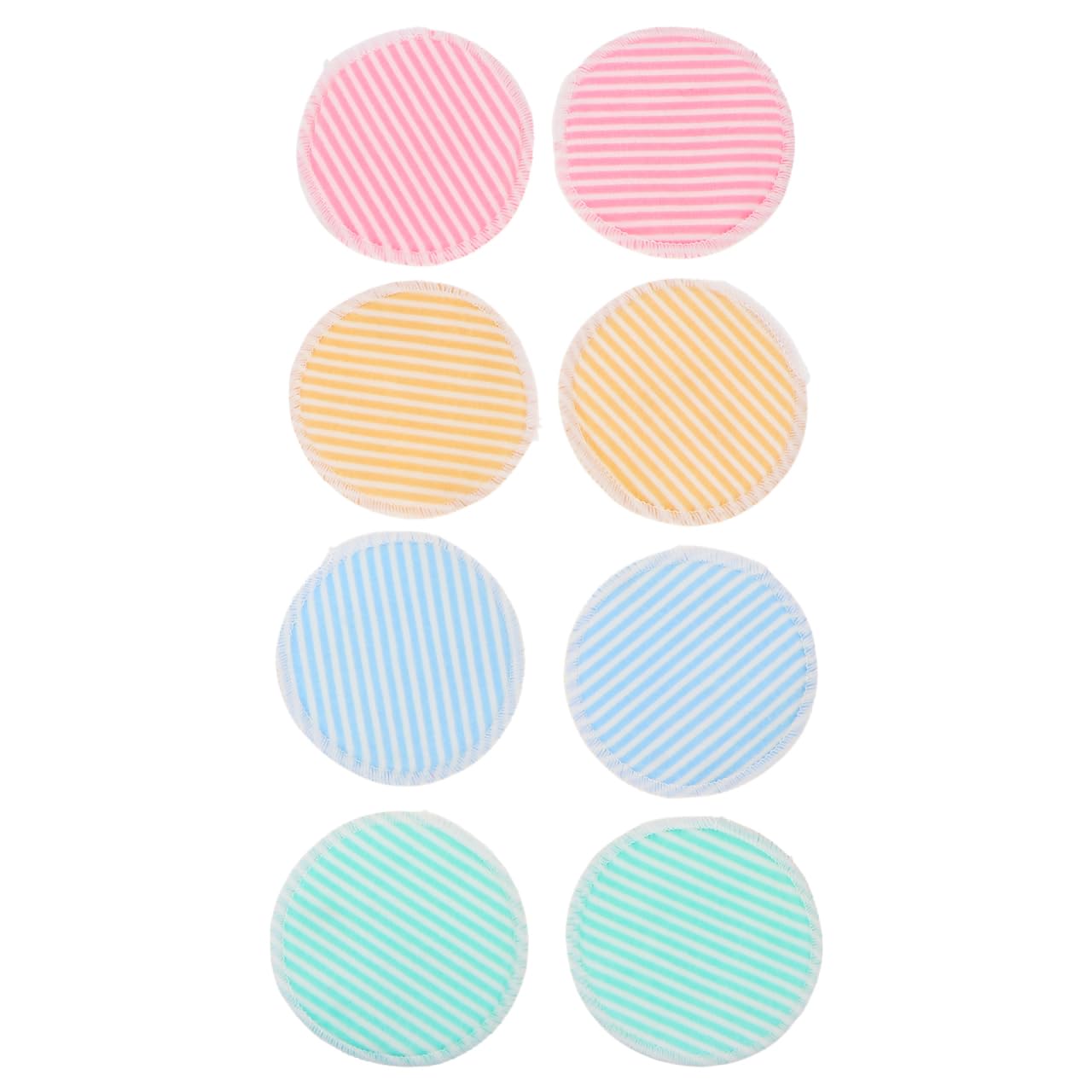 FRCOLOR 8Pcs Bamboo Makeup Remover Pads Reusable Washable Cotton Rounds Double Layer Crystal Cleansing Pads with Storage Bag for Home Travel