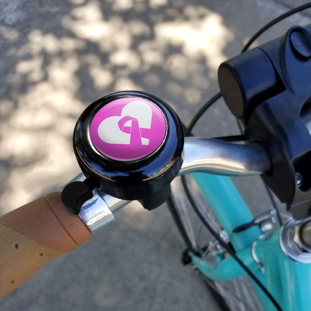GRAPHICS & MORE Breast Cancer Awareness Pink Ribbon in Heart Bicycle Handlebar Bike Bell