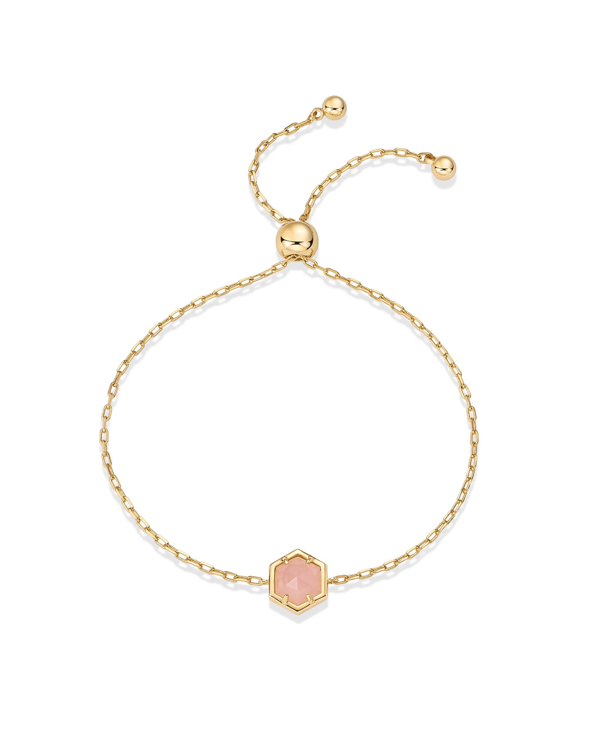 14K Gold Plated Hexagon Gemstone Bracelet for Women | Natural Birthstone 9" Bracelet