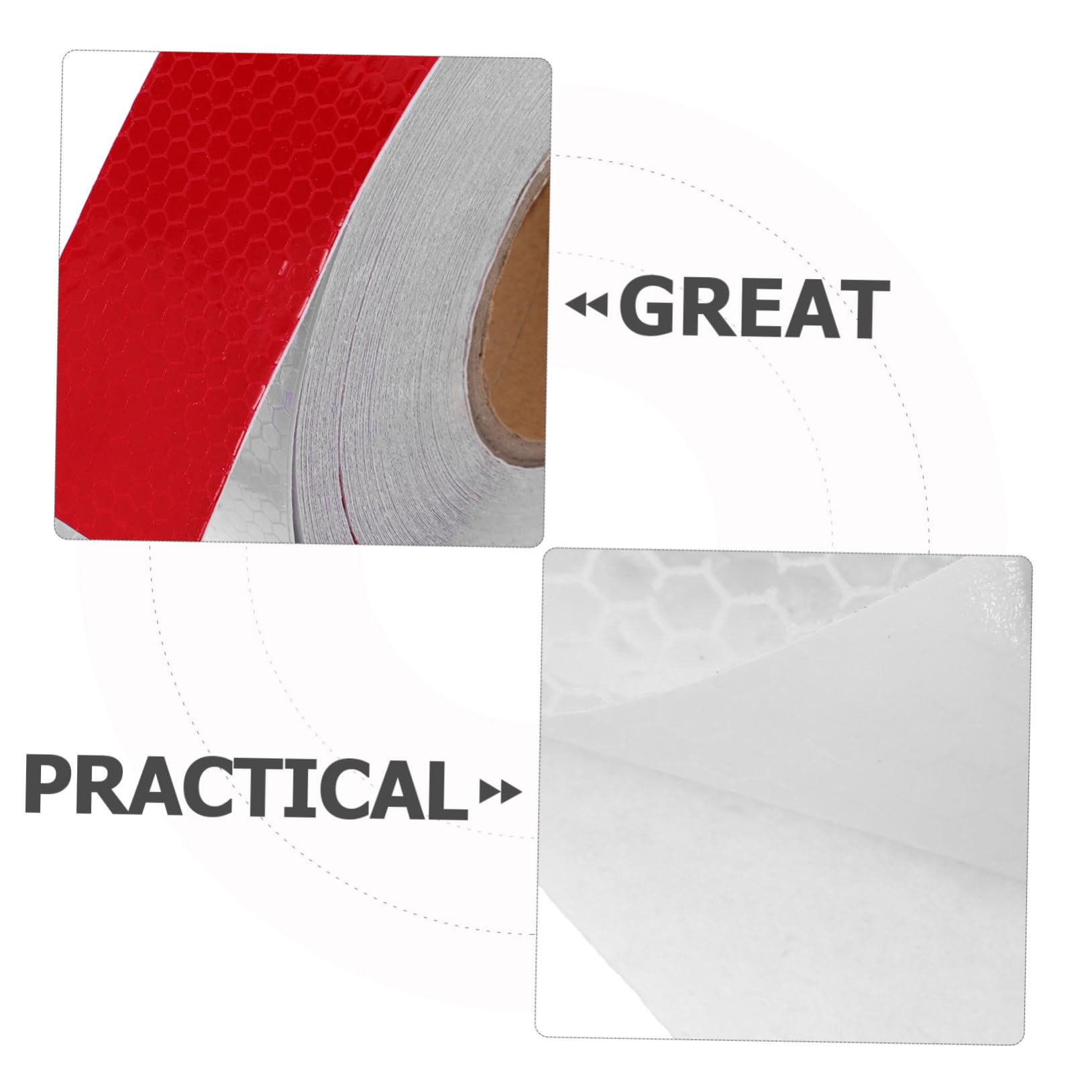 Cinta de señalización de Peligro, Cinta de Advertencia Reflectante autoadhesiva Multicolor 5 cm x 45 m diseño de Panal Impermeable