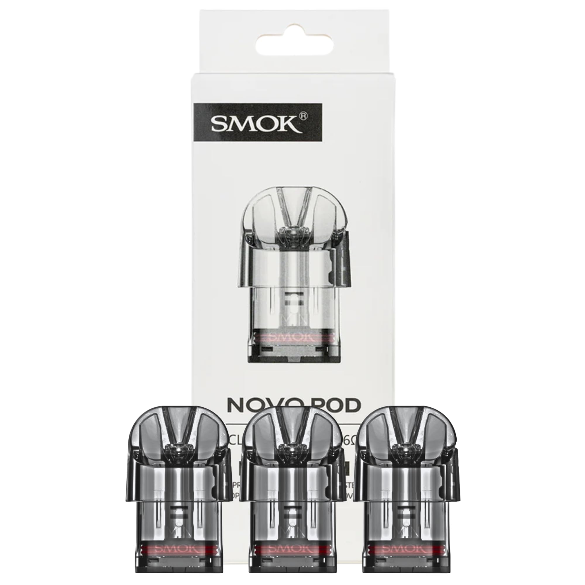 SMOK Novo Replacement PODs, Clear Mesh, 0.6 Ohm, Transparent Black, 2mL - View #3