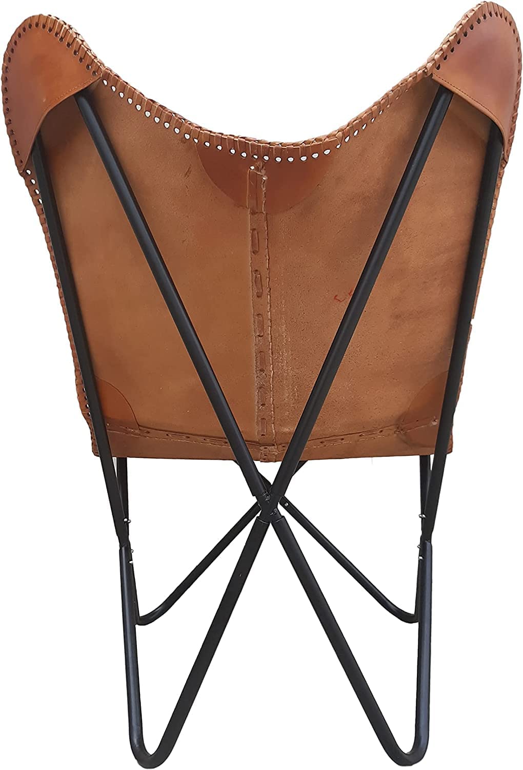 Think And Hide Naturals Export Vintage Leather Butterfly Chair, Leather BKF, Living Room Luxury, Relaxing Chair Full Chair Black Leg 3