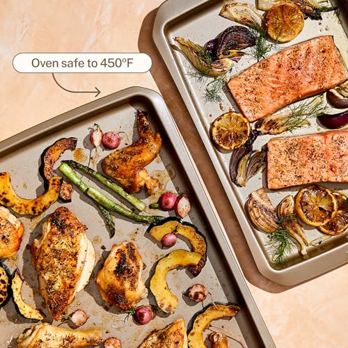 Cravings Bake-Anything 3-Piece Sheet Pan Set, Nonstick Steel Baking Sheets for Pizza, Cake, and Cookie Baking, Oversized, Medium, and Small Pans – Kitchen Essentials by Chrissy Teigen - Image 3