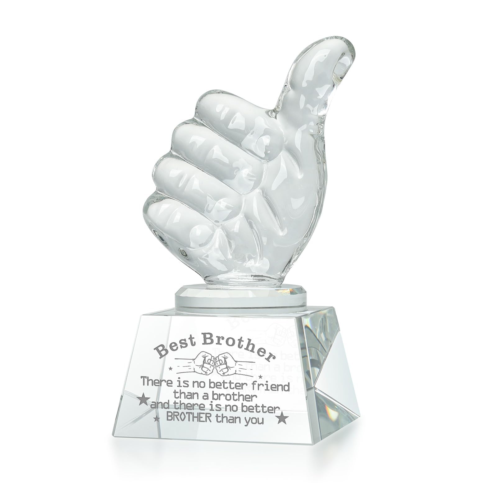 LONGWIN Gifts for Brother Adult Crystal Awards with Thumbs Up, Birthday from Sister Brother, Unique Presents โ image 1