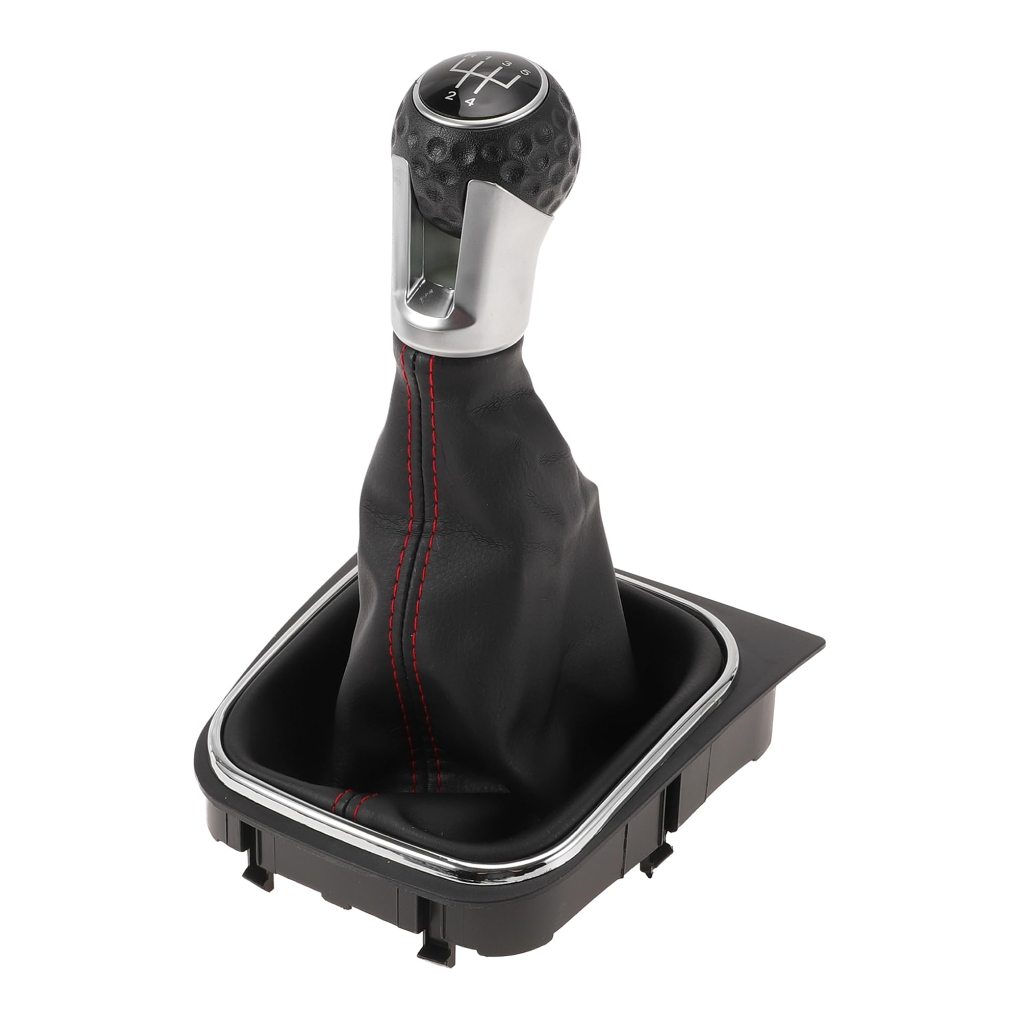 HOPESPANNER 5 Speed Manual Gear Shifter Knob with Cover for VW Golf 5 MK5 GTI GTD R32 2004-2009 Plastic Faux Leather Gearbox Stick Shifter Lever Knob