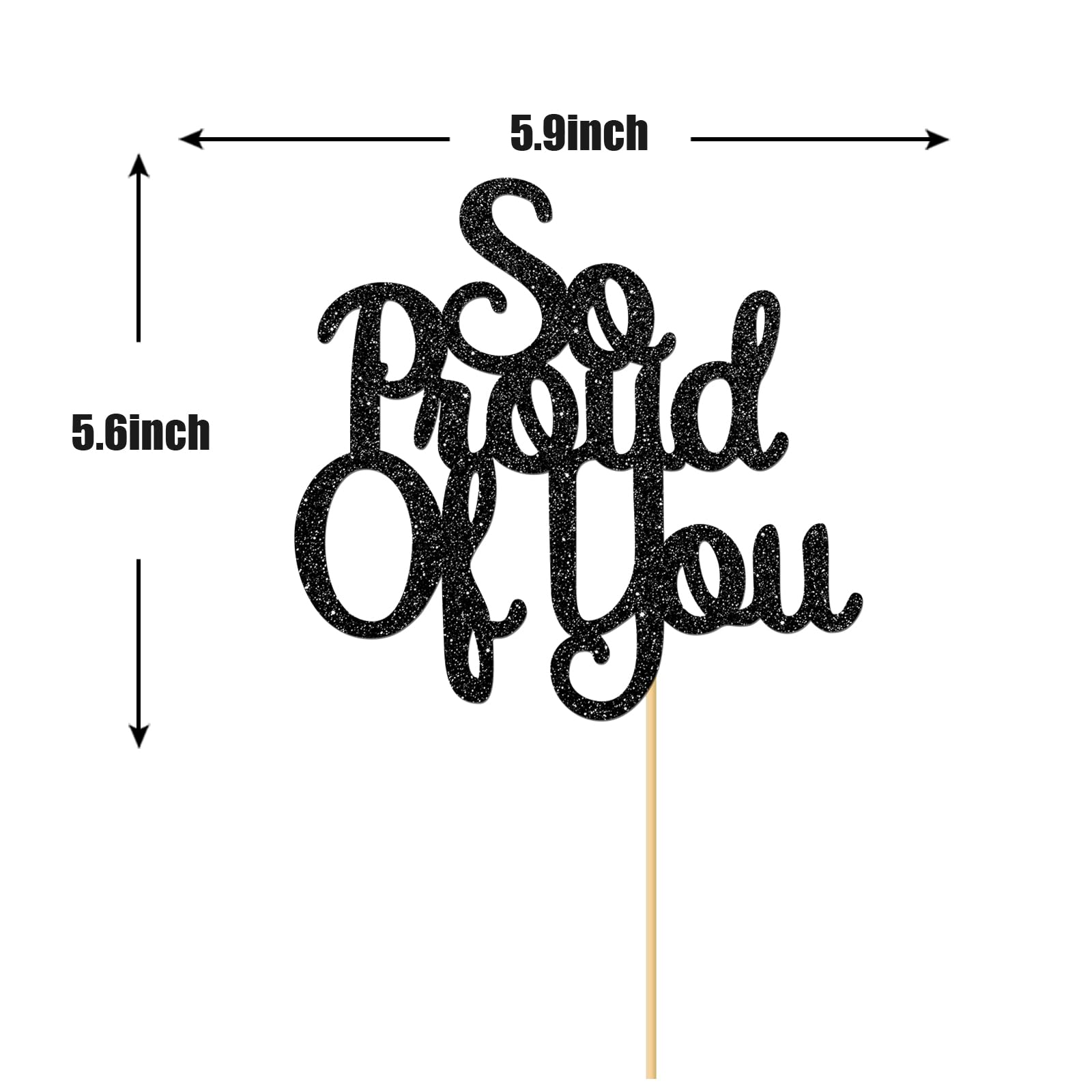 So Proud of You Cake Topper - 2025 Graduation Party Decorations - College Graduation Cake Topper - Congrats Grad Party Decorations Supplies (Black)