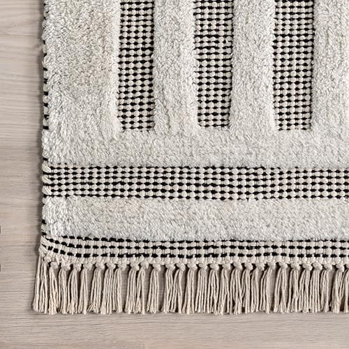 Tapete Rugs USA Merrick de Algodón y Lana 5x8 Negro miniatura 4