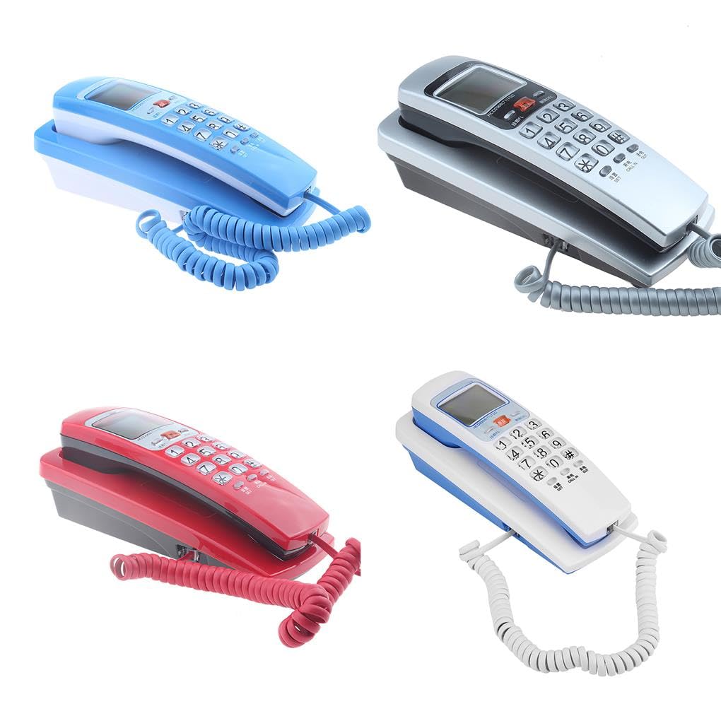 Juego de 5 teléfonos FSK/DTMF para montar en la pared, extensión pequeña, decoración de identificación de llamadas, teléfono fijo, hogar, hotel, oficina, escritorio