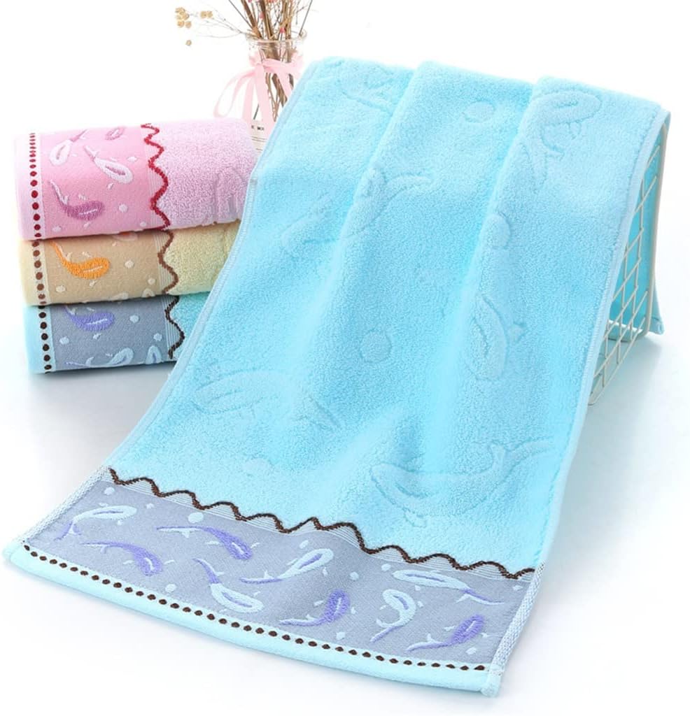 Cotton Embroidery Jacquad Towel Home Daily Necessities Adult face wash Towel Thicken(Blue)