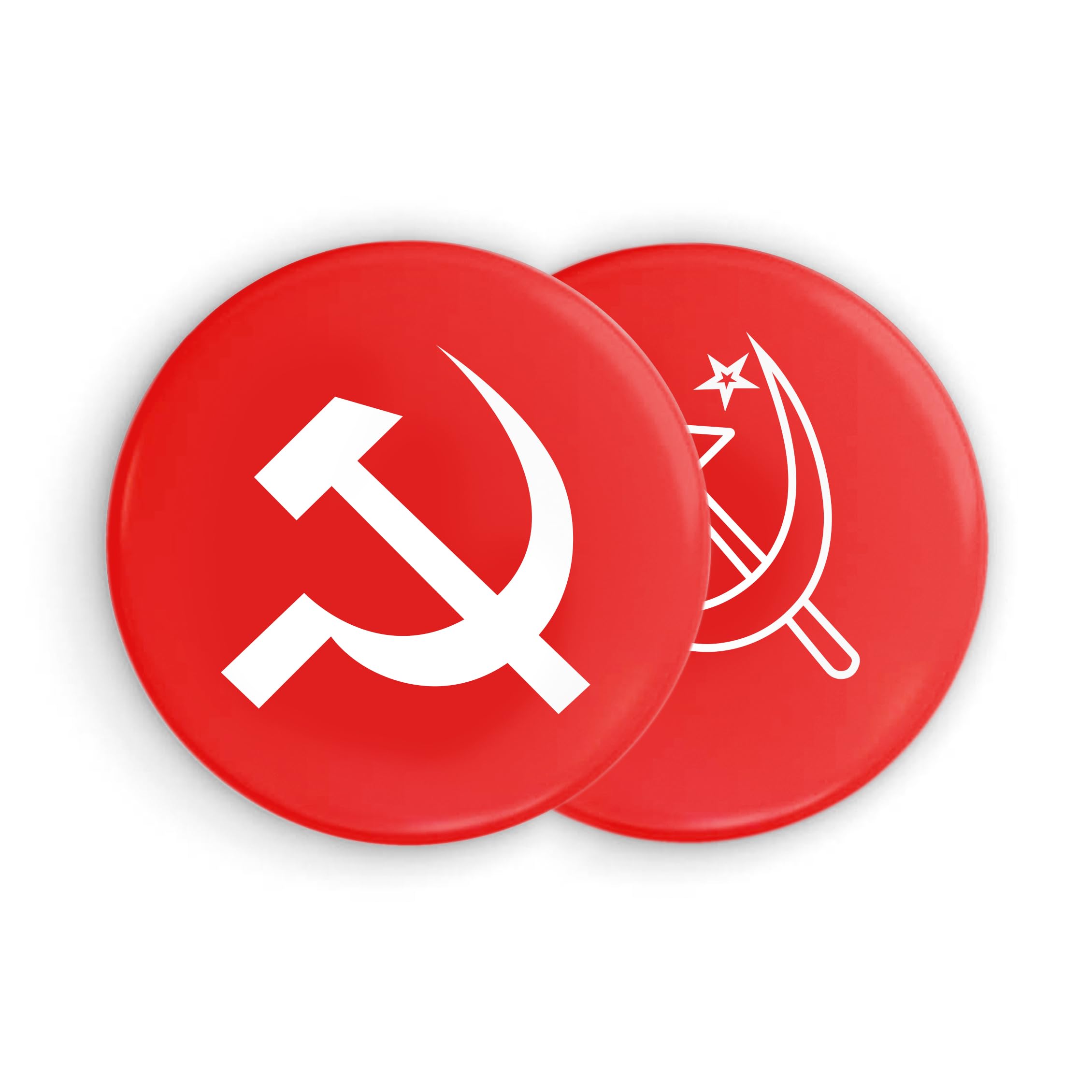 CPI(M) Round Pin Badge | Pack of 2 | Glossy Laminated | Communist Party of India (Marxist) | CPM | CPIM-picture-33