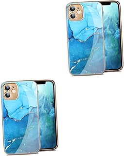 UKCOCO 2 Peças Capa De Telefone De Mármore Galvanizada Capa De Telefone Elegante Capa De Telefone Para 12 Acessórios De Decoração De Celular Proteção De Capa De Telefone Profissional