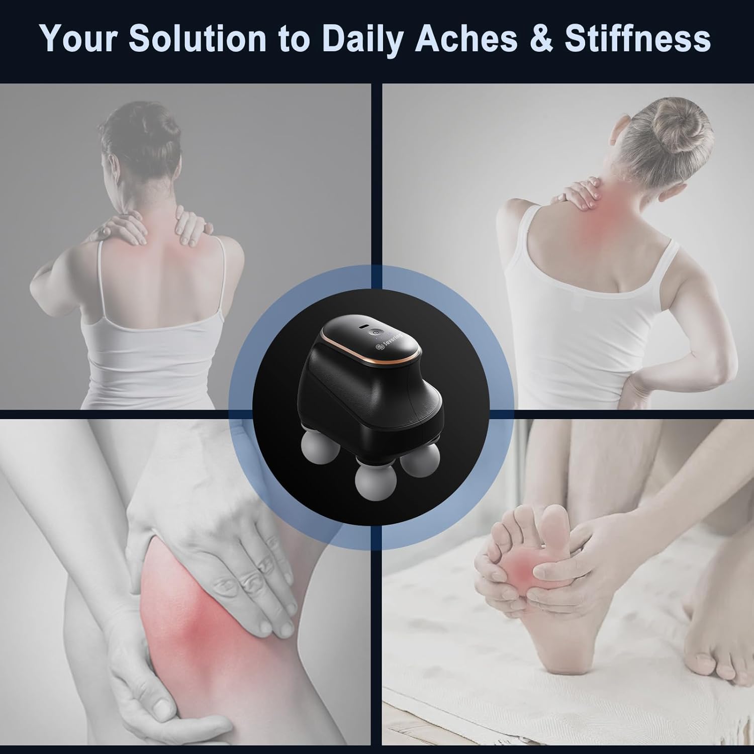 4 Head Massage Gun Deep Tissue, Mini Percussion Muscle Massage Gun for Pain Relief, Portable Electric Muscle Massager with 5 Speeds, 3 Attachments, USB Rechargeable - Ideal Gift for Men & Women - Image 6