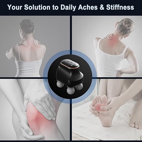 Miniatura 6 de Pistola de masaje de 4 cabezas de tejido profundo, mini pistola de masaje muscular de percusión para aliviar el dolor, masajeador muscular eléctrico