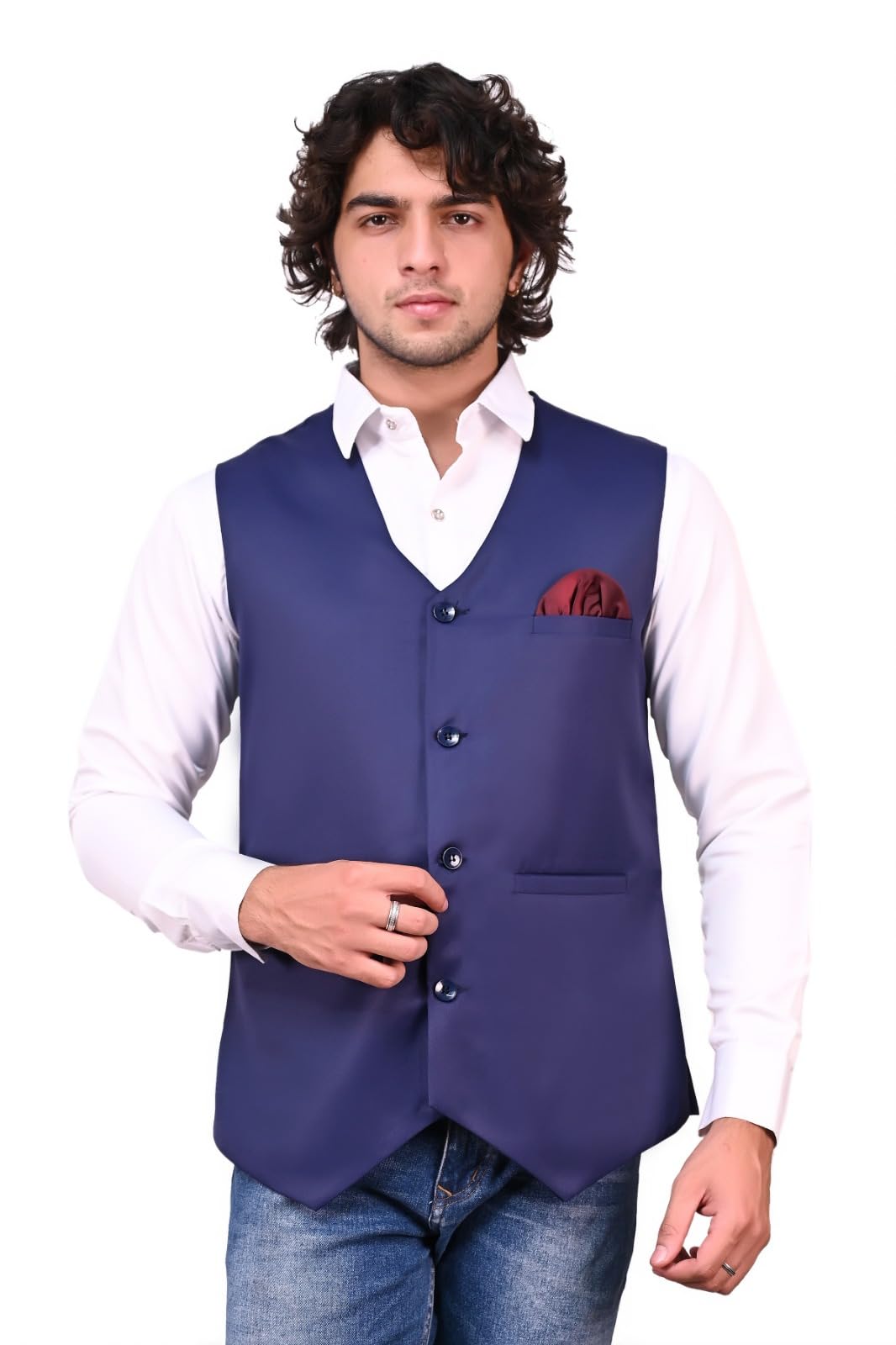 Men's Waistcoat Slim Fit Dress Vest Wedding-image-6