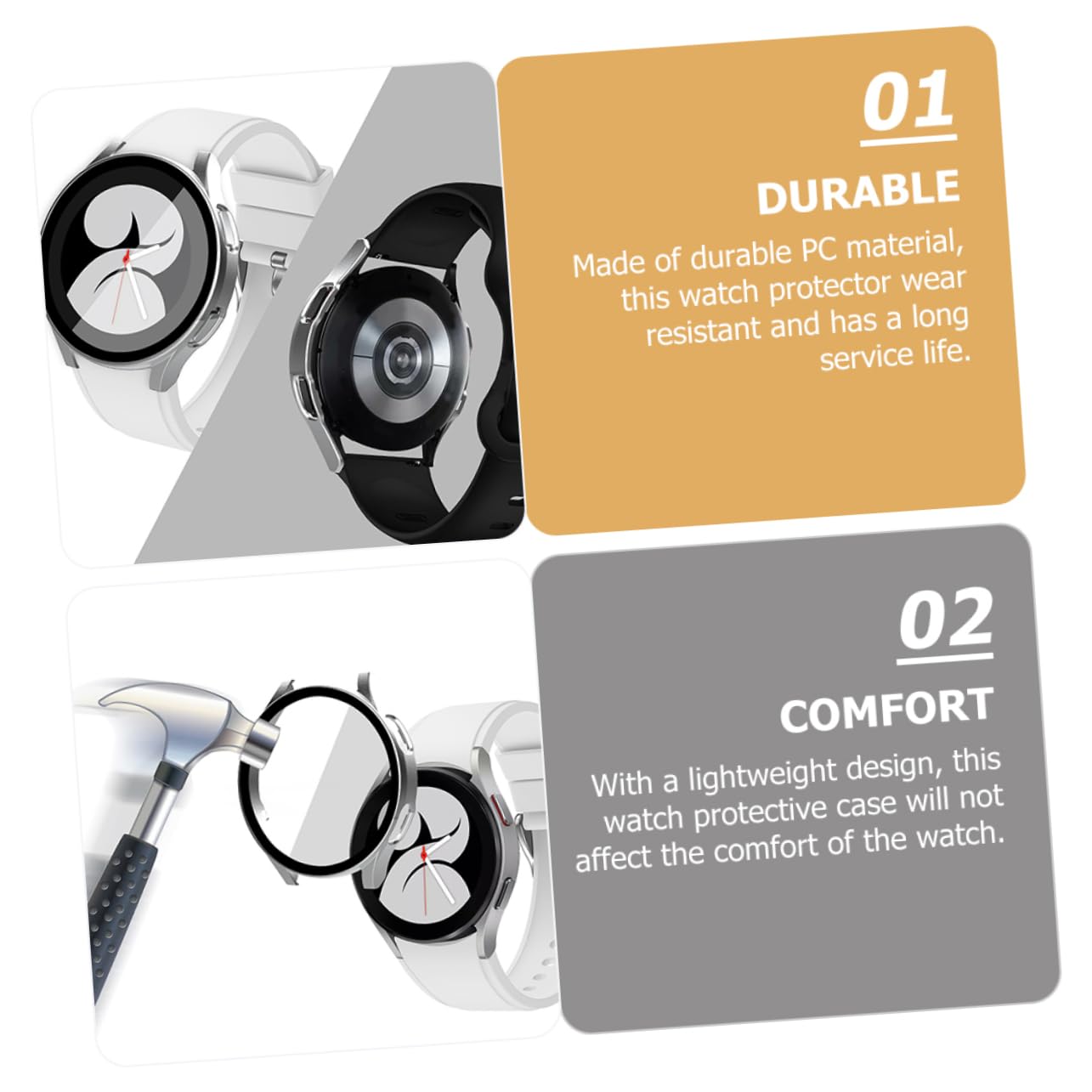 BESTonZON 8piezas Protector De Pantalla De Pc Para Watch Carcasa Anticaída y Antiarañazos Con Diseño Totalmente Cubierto