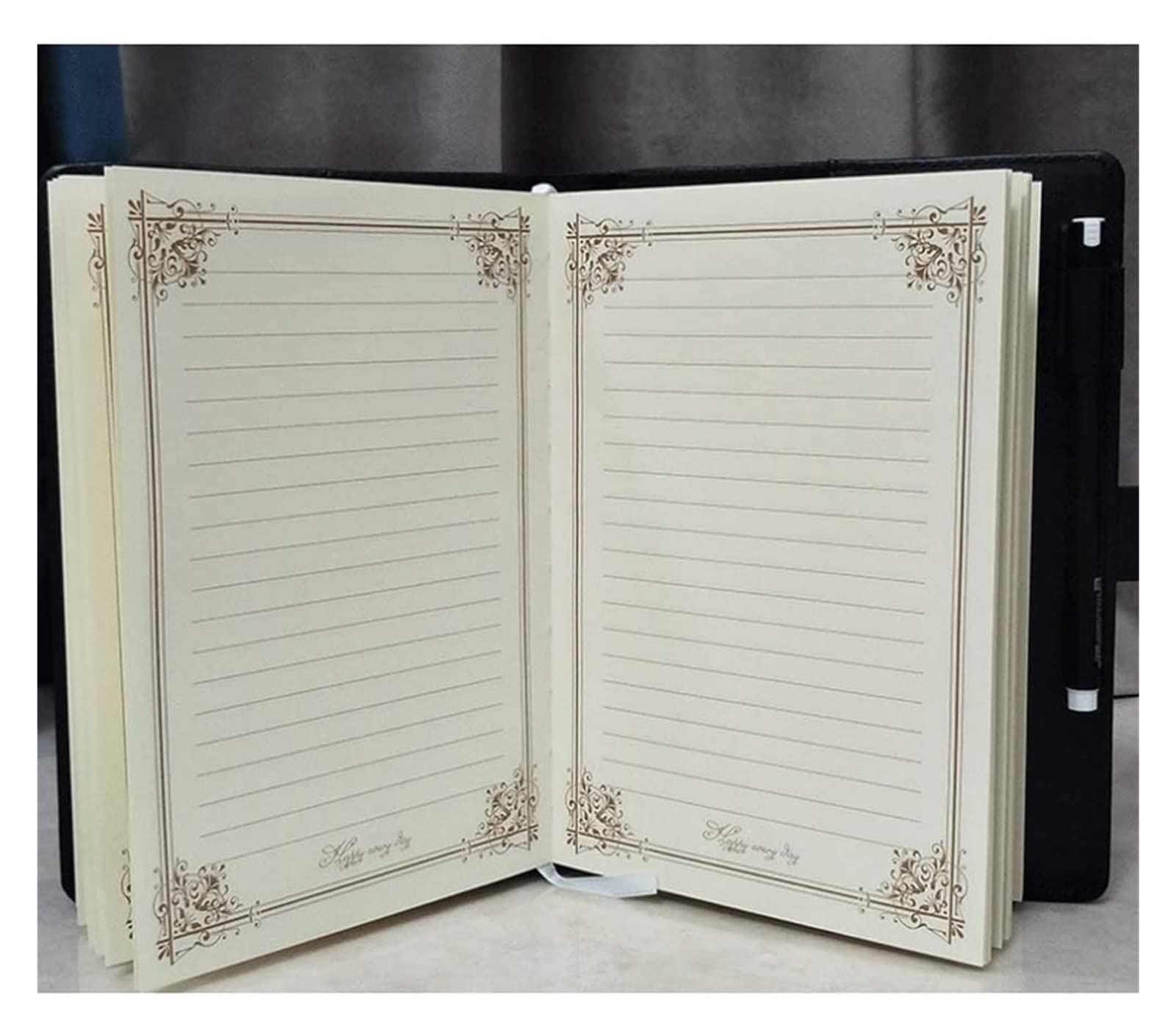 carnet, Bloc-notes en cuir PU avec serrure, carnet épais mot de passe(A)
