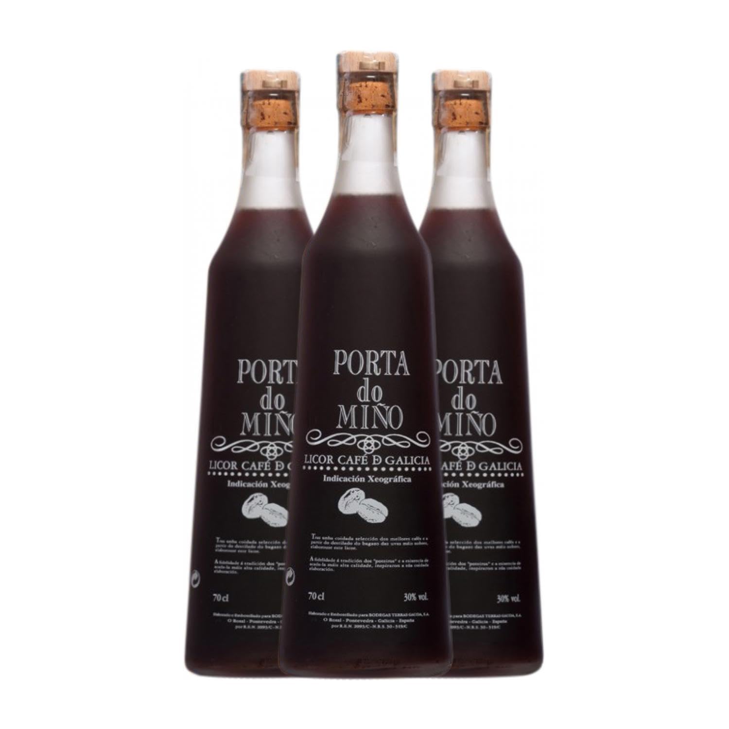 Licores Terras Gauda Porta do Miño Orujo de Café 70 cl (Caja de 3 Botellas de 70 cl)