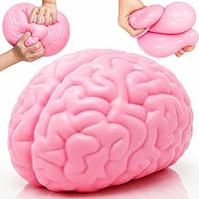 Jumbo Squishy Brain Stress Balls,Slow Rising Soft Giant Brain Fidget Toys,Realistic TPR Fun Sensory Squeeze Toy for Anxiety Relief,Novelty Prank Gag Gift for Kids Adults Birthday Gifts Party Favor