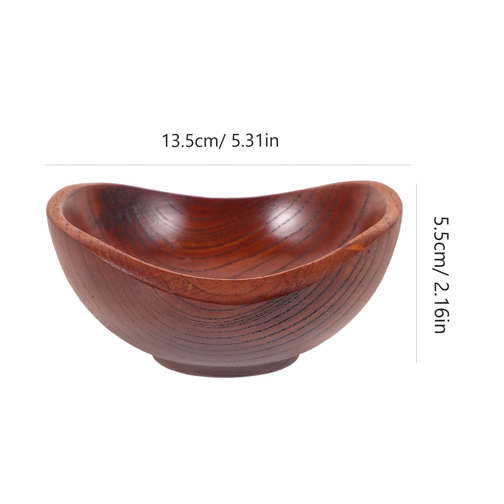HEALLILY Wooden Ingot Shaped Bowl Creative Fruit Snack Bowl for Kitchen Counter for Salads Soups and Grains Fine Workmanship Home Decor