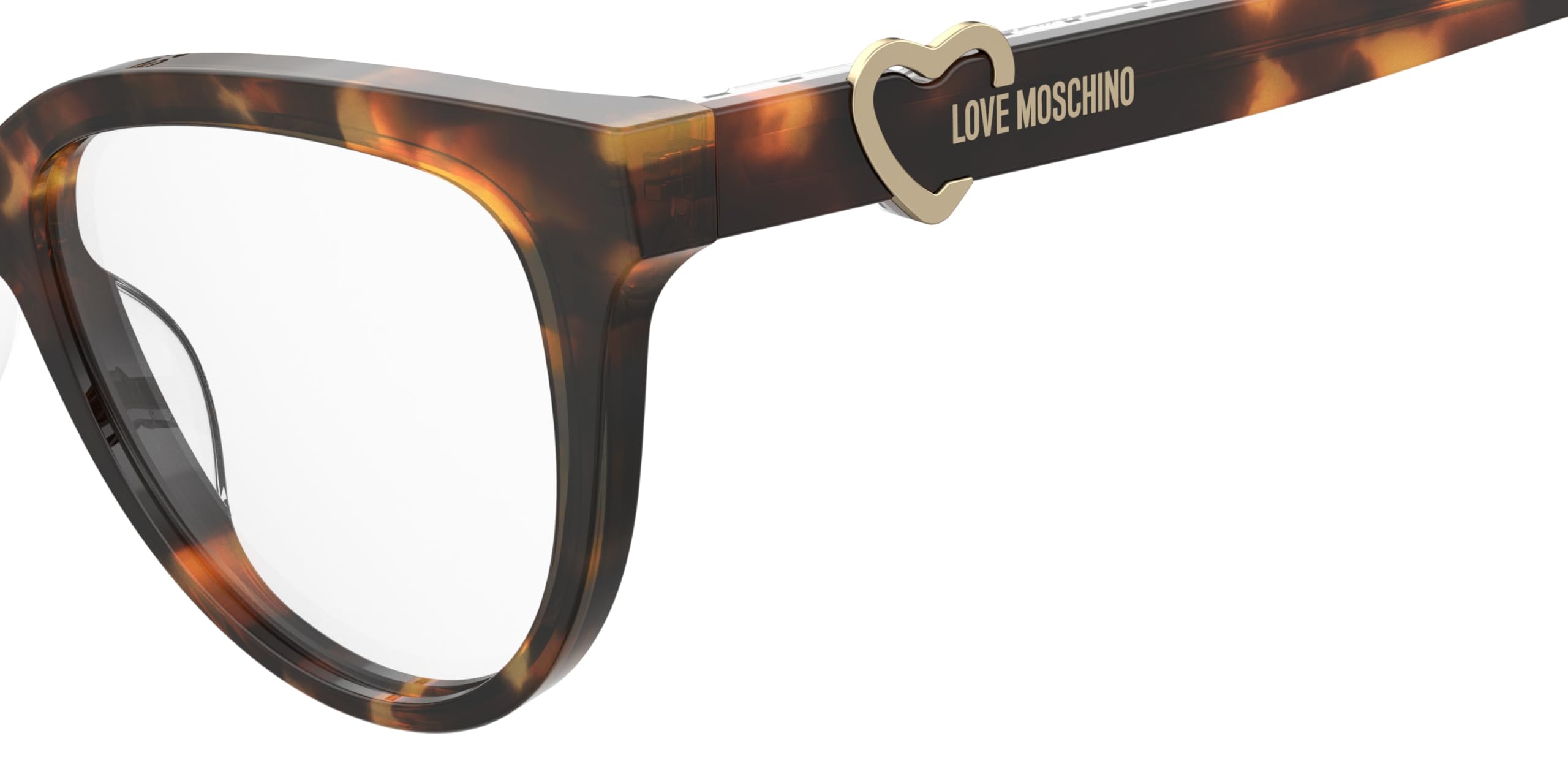 Love Moschino Brille mit Sehstärke für Damen optional mit Sonnenbrillentönung oder Blaulichtfilter, Katzenauge, gefertigt aus Glas (inklusive Brillenetui)
