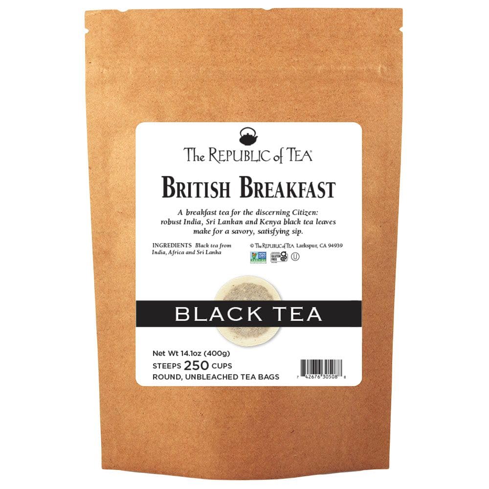 The Republic of Tea - British Breakfast Tea Refill Bag, 250 Tea Bags, Gourmet Black Tea | Caffeinated