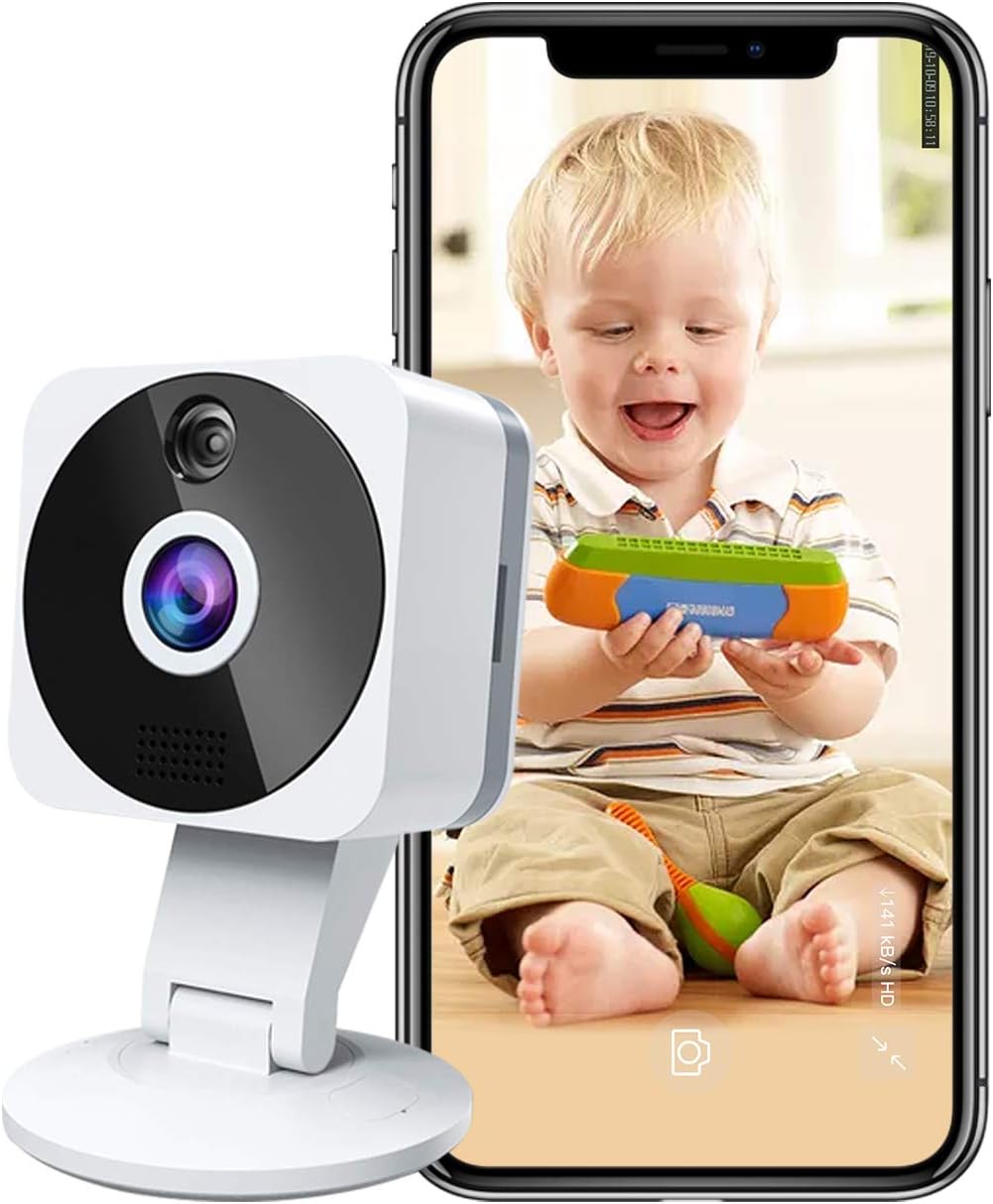Wireless Smart Home Camera, 1080p HD Indoor 2.4G IP Security Surveillance System with Night Vision 2-Way Audio for Home Office Baby Nanny Pet Monitor with iOS, Android App