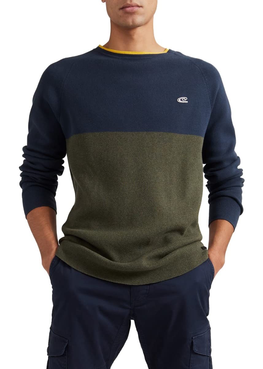 Pull O'Neill Rouge Manches Longues - Taille M, Col Rond, Tricot Coton