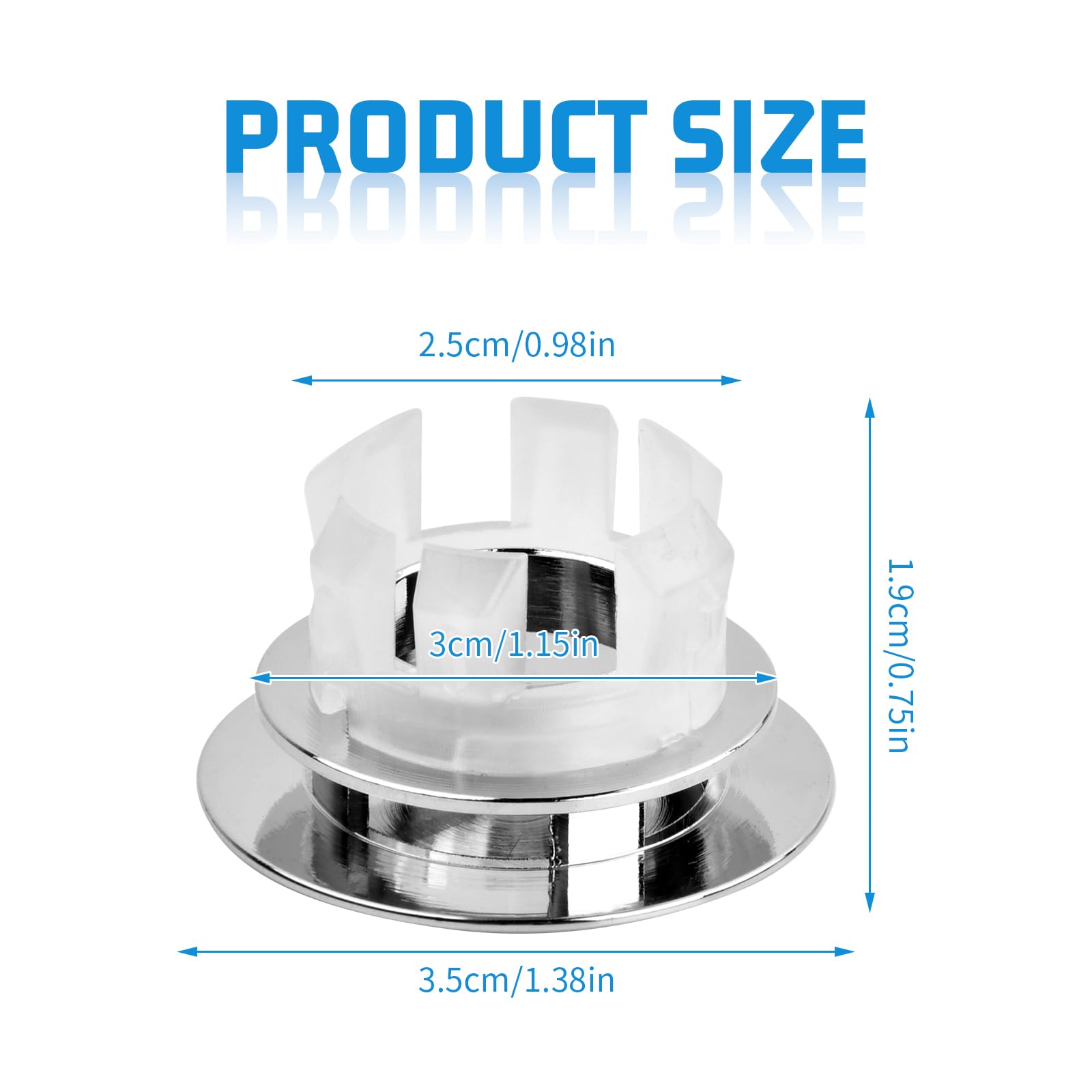 3 Anelli Copri Troppopieno Per Lavello | Cromati | Diametro 22-24mm | Facili Da Installare | Per Bagno E Cucina - Foto 12