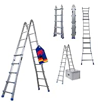 PROREGAL Sprossen-Mehrzweckleiter Apollo 3-in-1 4x5 Sprossen (bis 4,8 m) Mehrzweckleiter