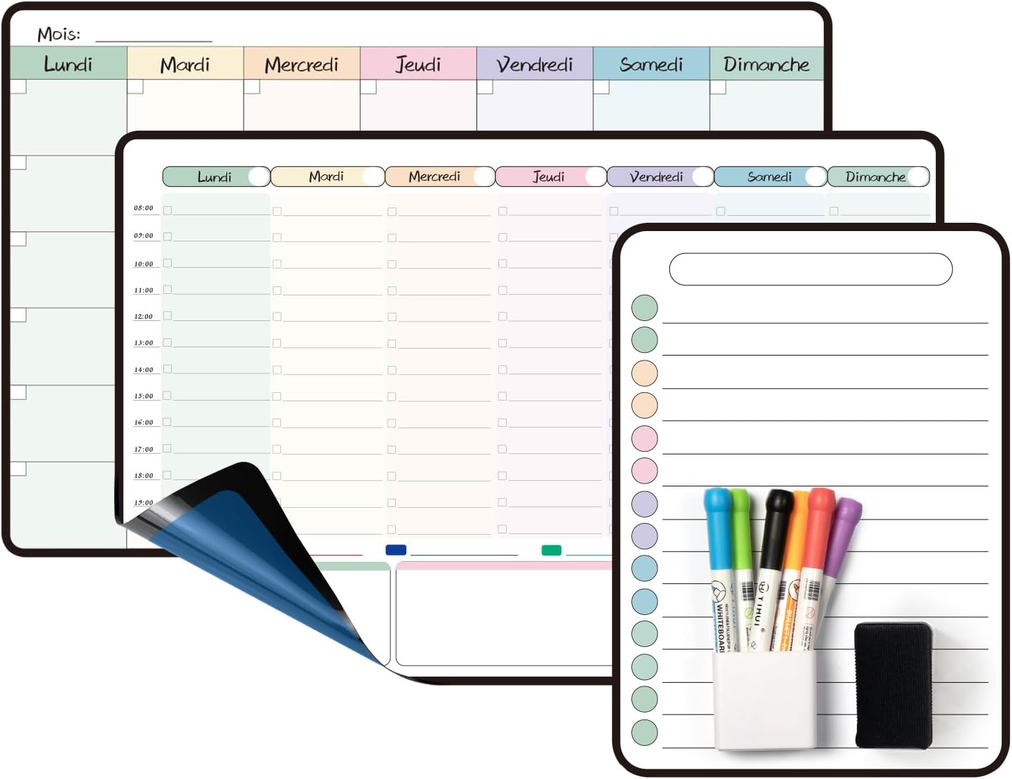 Sart Panda A3 Calendrier agnétique Pour Frigo - Planifier Les Repas