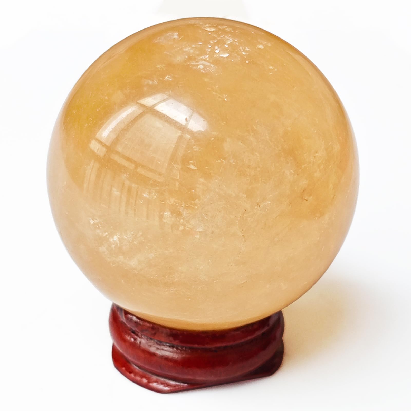 Fengshui Natural Citrine Crystal Ball 2 inches + Bracket Ornaments