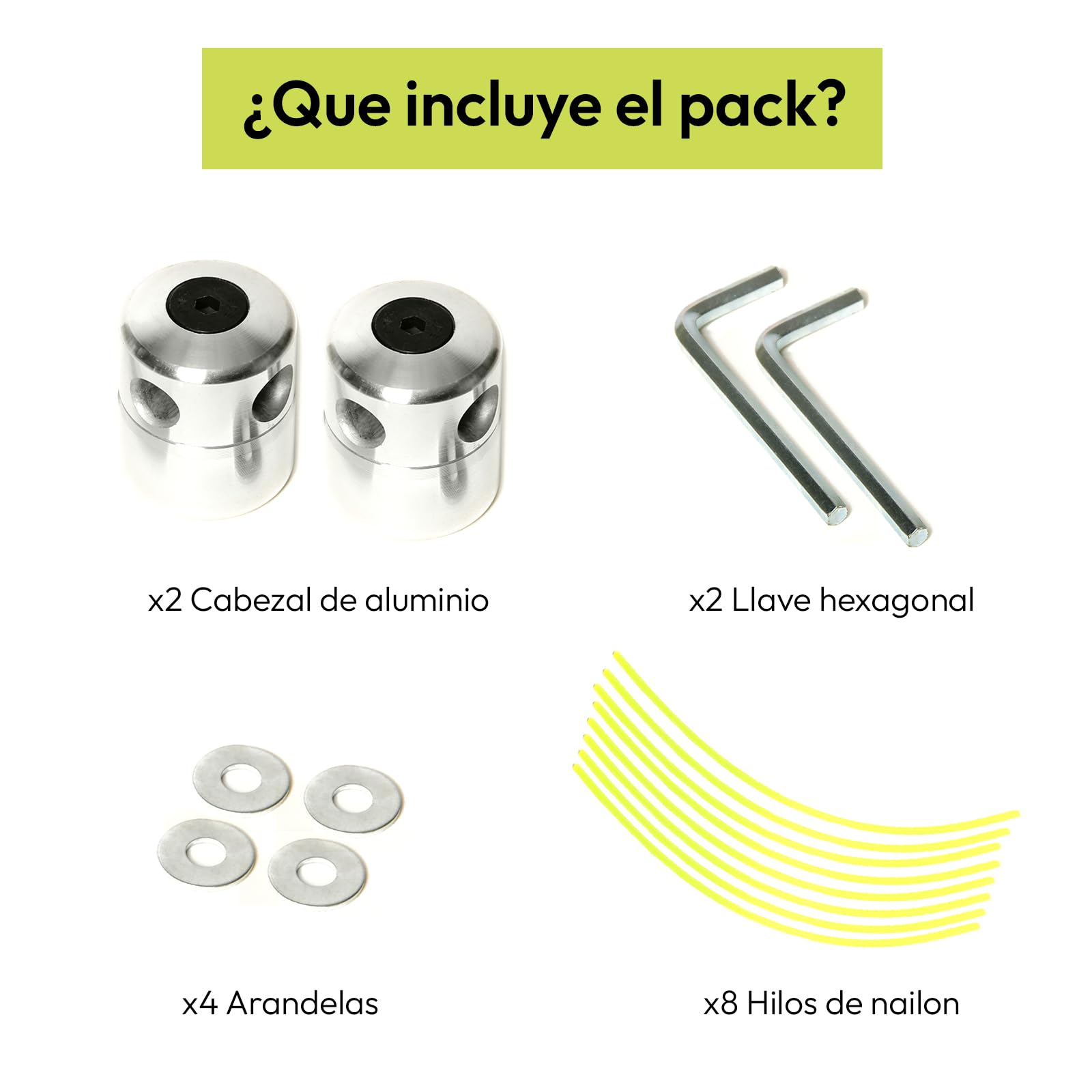 Samos® Cabezal Desbrozadora Universal Profesional 2 en 1 con Cadenas Metálicas – Accesorio de Repuesto Compatible con Desbrozadoras Kawasaki Stihl Husqvarna – Recambio Duradero Cortar Hierba y Maleza