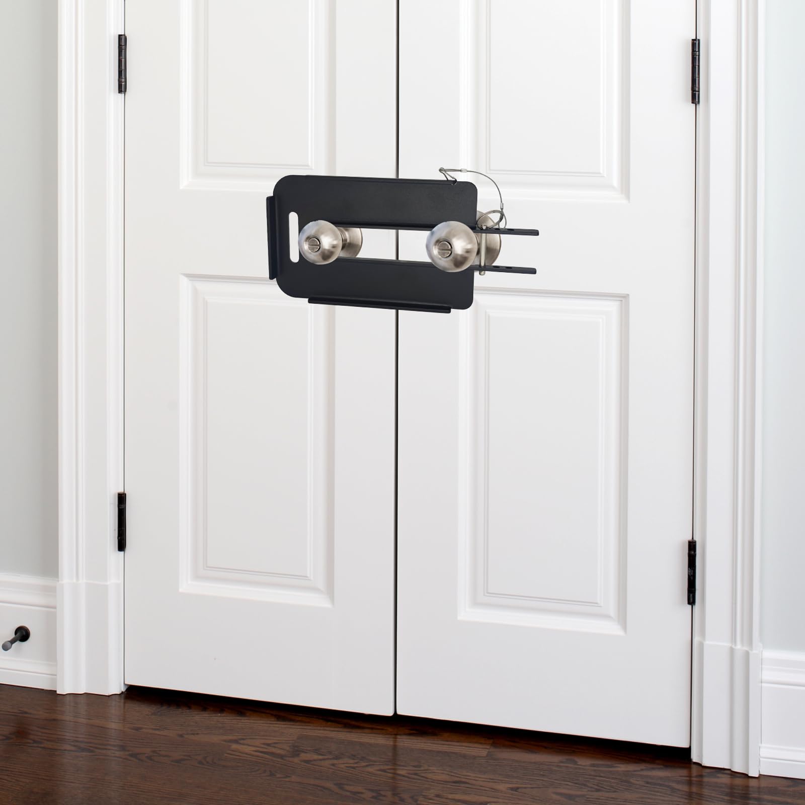 Cerradura de puerta francesa | Cerradura de refuerzo de puerta doble ajustable para puertas francesas seguridad del hogar | Añade alta seguridad para evitar la entrada no autorizada del hogar |